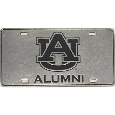 Auburn License Plate Pewter AU Alumni Logo