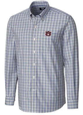 Auburn Cutter And Buck Gilman Plaid Woven