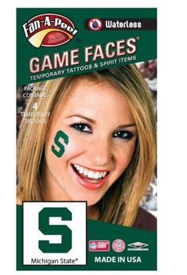 Michigan State S Face Tattoo (4 Pack)