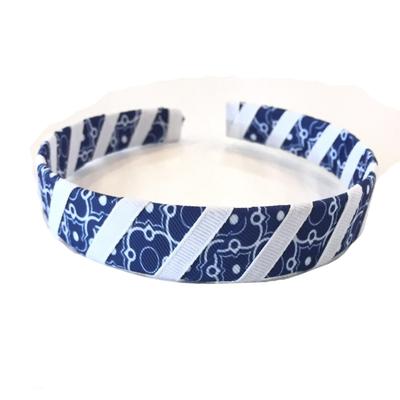 Blue and White Striped Headband