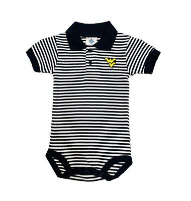 West Virginia Infant Striped Polo Body Suit
