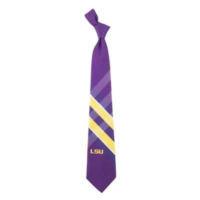 LSU Men's Woven Polyester Grid Tie