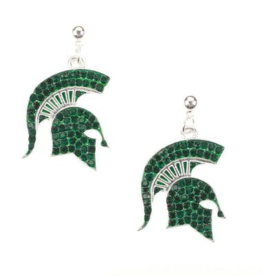 Michigan State Rhinestone Logo Earrings