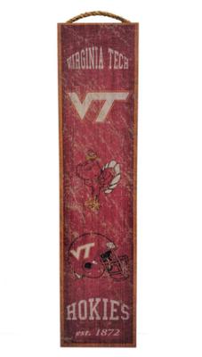 Virginia Tech Distressed Heritage Wooden Banner
