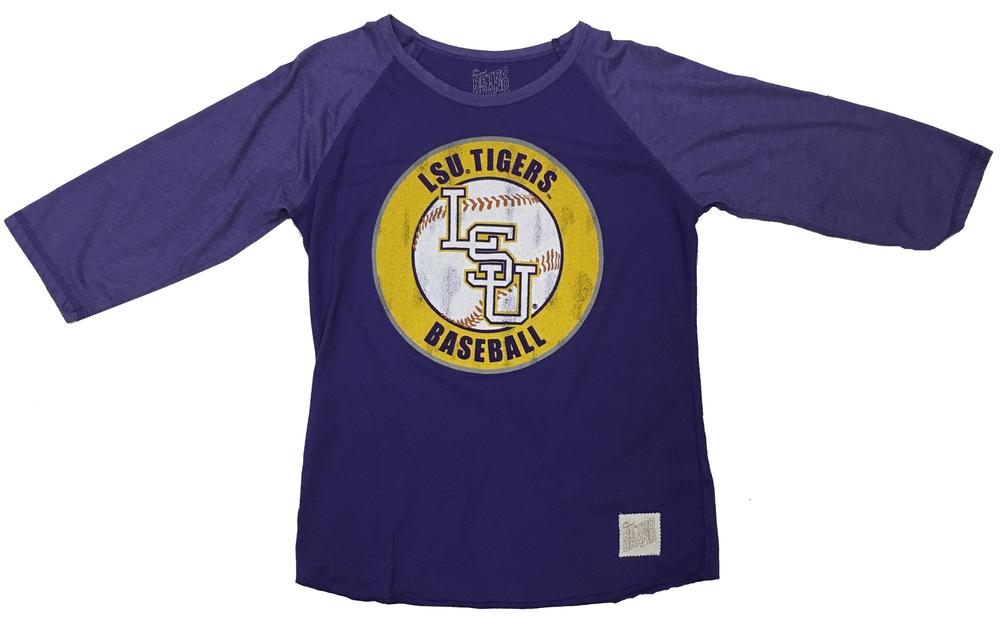 Lsu Women's Long Sleeve Baseball Tee