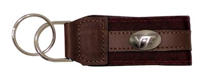 Virginia Tech Leather Conco Keychain