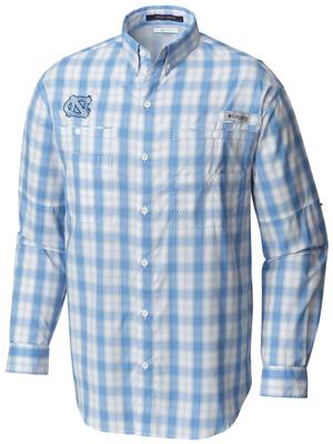 UNC Columbia Long Sleeve Super Tamiami Woven Shirt