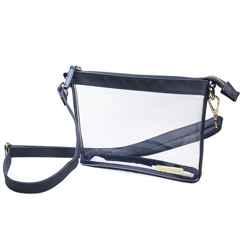 Navy Game Day Clear Crossbody Bag