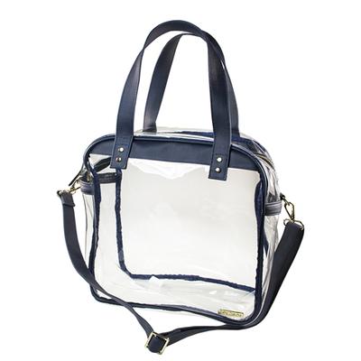 Navy and Clear Carryall Tote