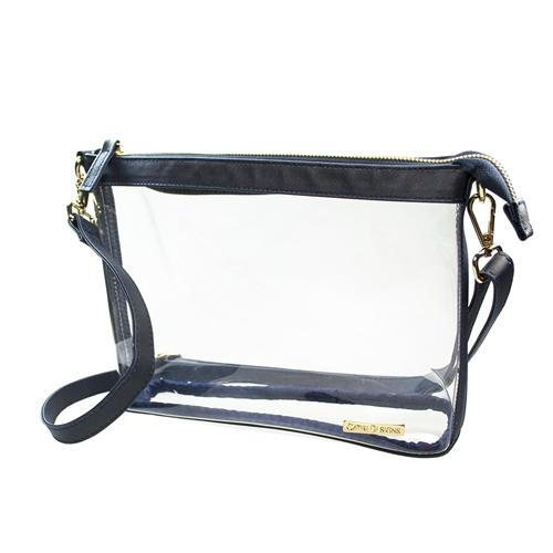  Large Navy And Clear Crossbody Bag