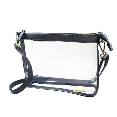Large Navy and Clear Crossbody Bag