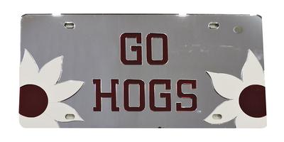 Arkansas Razorback Flower Power License Plate