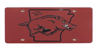 Arkansas Razorback State Outline Plate