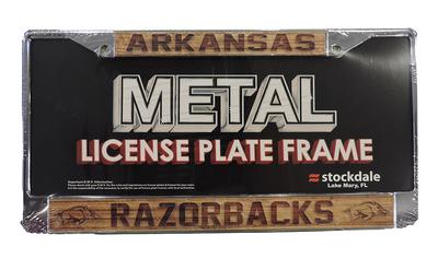 Arkansas Wood Grain License Plate Frame