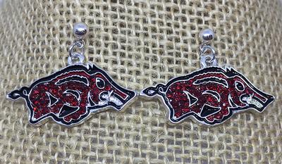 Arkansas Rhinestone Logo Earrings