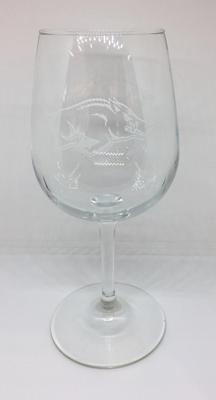 Arkansas 12oz Satin Etched Wine Glass