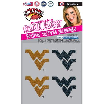 West Virginia Glitter WV Facecal (4 Pack)
