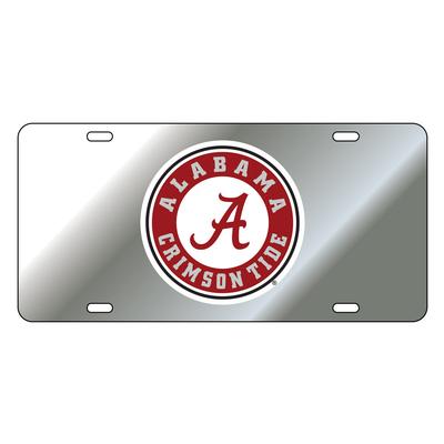 Alabama License Plate Silver/Red Circle Logo