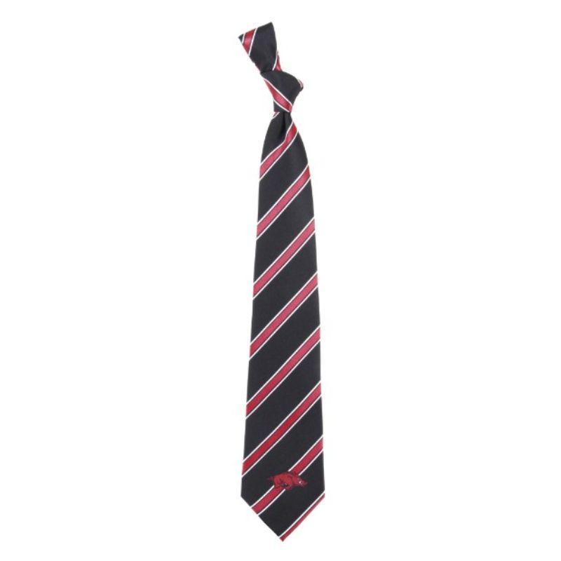  Arkansas Thick Stripe Woven Plaid Tie