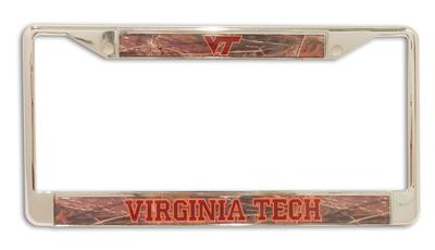 Virginia Tech Camo/Silver License Plate Frame 