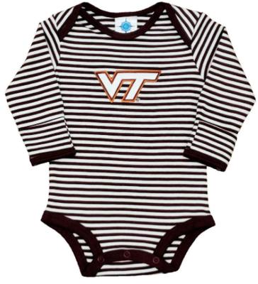 Virginia Tech Infant Stripe L/S Bodysuit Onesie