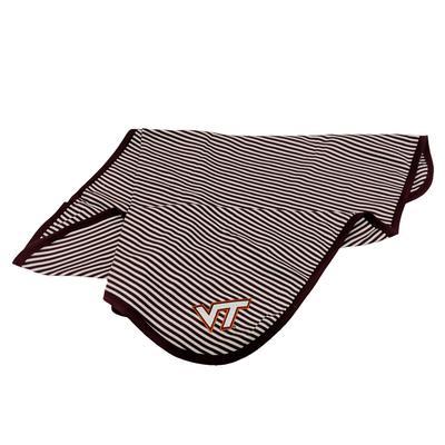 Virginia Tech Striped Knit Blanket