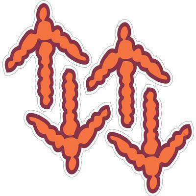 Virginia Tech Track Decals 4 Pack