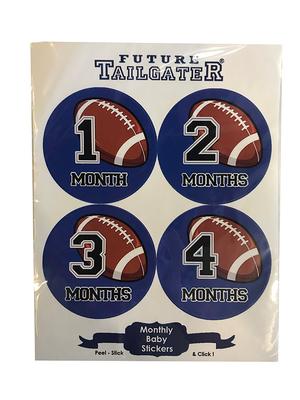 Royal Blue Football Monthly Baby Stickers
