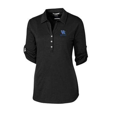 Kentucky Cutter & Buck Women's Thrive Roll Sleeve Polo