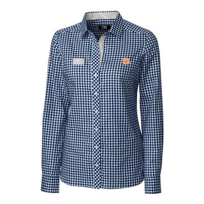 Auburn Cutter & Buck Women's Gingham Buttondown Shirt