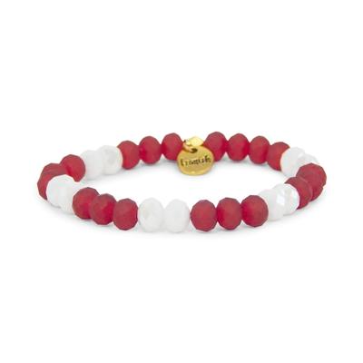 Erimish Maroon and White Boomer Stackable Bracelet