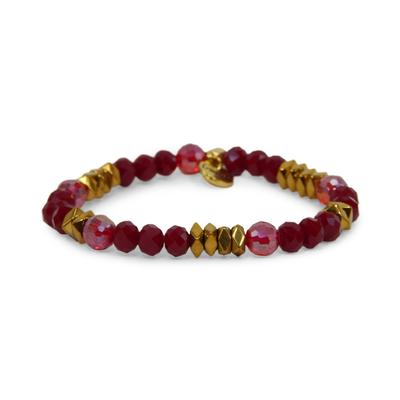 Erimish Maroon and Gold Fireside Stackable Bracelet