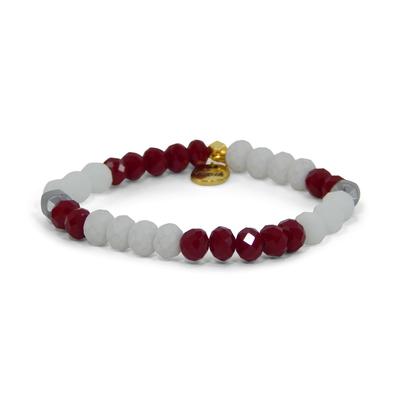 Erimish Maroon and White Kenny Stackable Bracelet