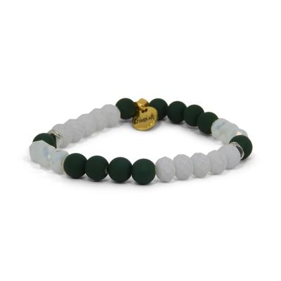 Erimish Hunter Green and White Tom Stackable Bracelet