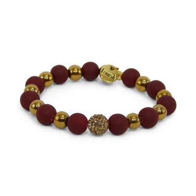 Erimish Maroon and Gold Wheat Stackable Bracelet
