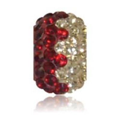 Sparkle Life Siam Red And Gold Zig Zag Crystal Bead