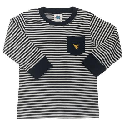West Virginia Toddler L/S Striped Pocket T-Shirt