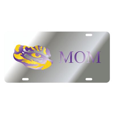 LSU License Plate Silver Mom