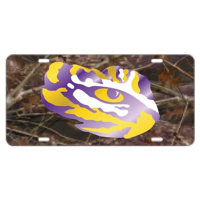 LSU License Plate Camo Tiger Eye