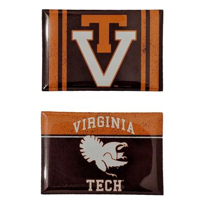 Virginia Tech Retro Logo 2 Pack Fridge Magnets
