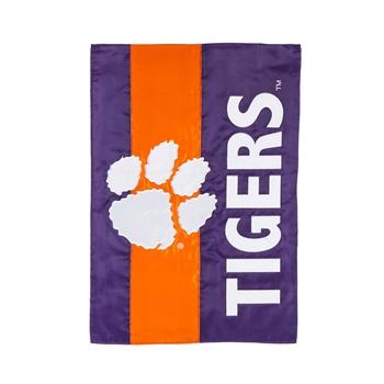 Clemson Tigers Striped Garden Flag