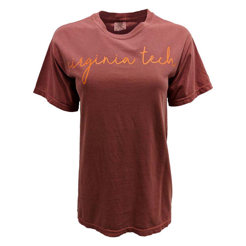 Virginia Tech Comfort Colors Simple Script T- Shirt