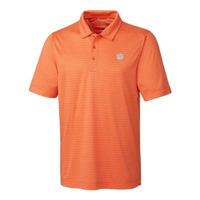 Clemson Cutter & Buck Cascade Stripe Polo