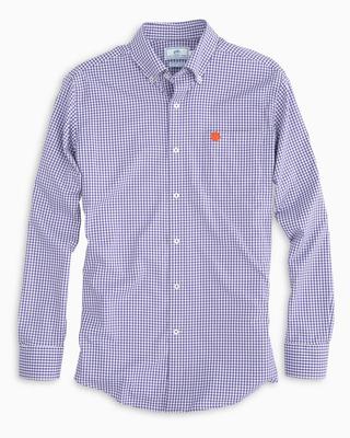 Clemson Southern Tide Gingham Intercoastal Woven Shirt