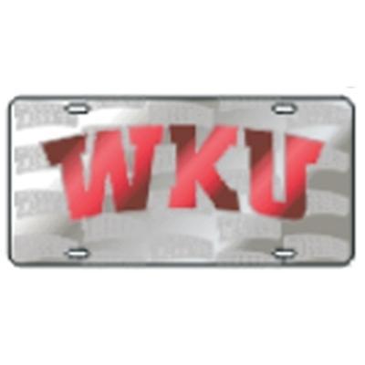 Western Kentucky License Plate Satin with Logos