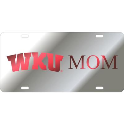 Western Kentucky License Plate Silver/Red WKU Mom