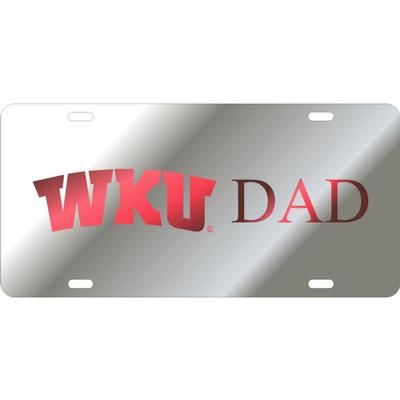 Western Kentucky License Plate Silver/Red WKU Dad