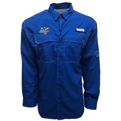 MTSU Columbia Low Drag Off Shore Long Sleeve Woven Shirt