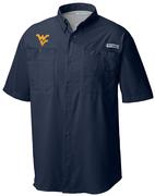  West Virginia Columbia Tamiami Short- Sleeve Shirt