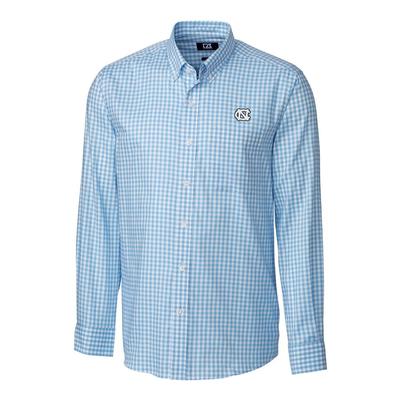 UNC Cutter & Buck League Gingham Woven Dress Shirt